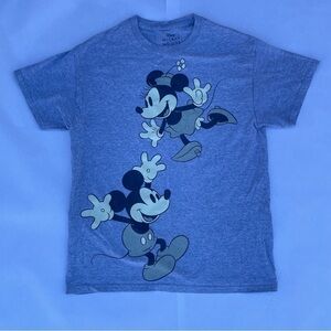 DISNEY Mickey Mouse, gray T-shirt, black and white graphic, size medium